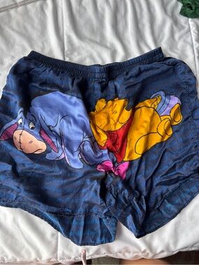 Vintage 'POOH' Pure SILK Sleep Shorts Size Large 27-37" Waist RARE